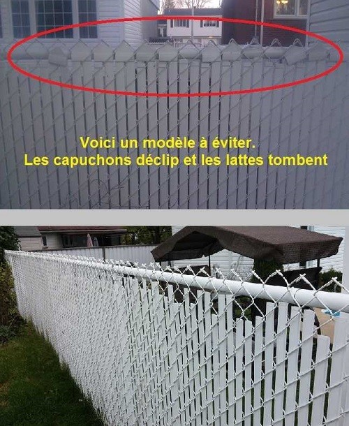 Latte de PVC capuchon